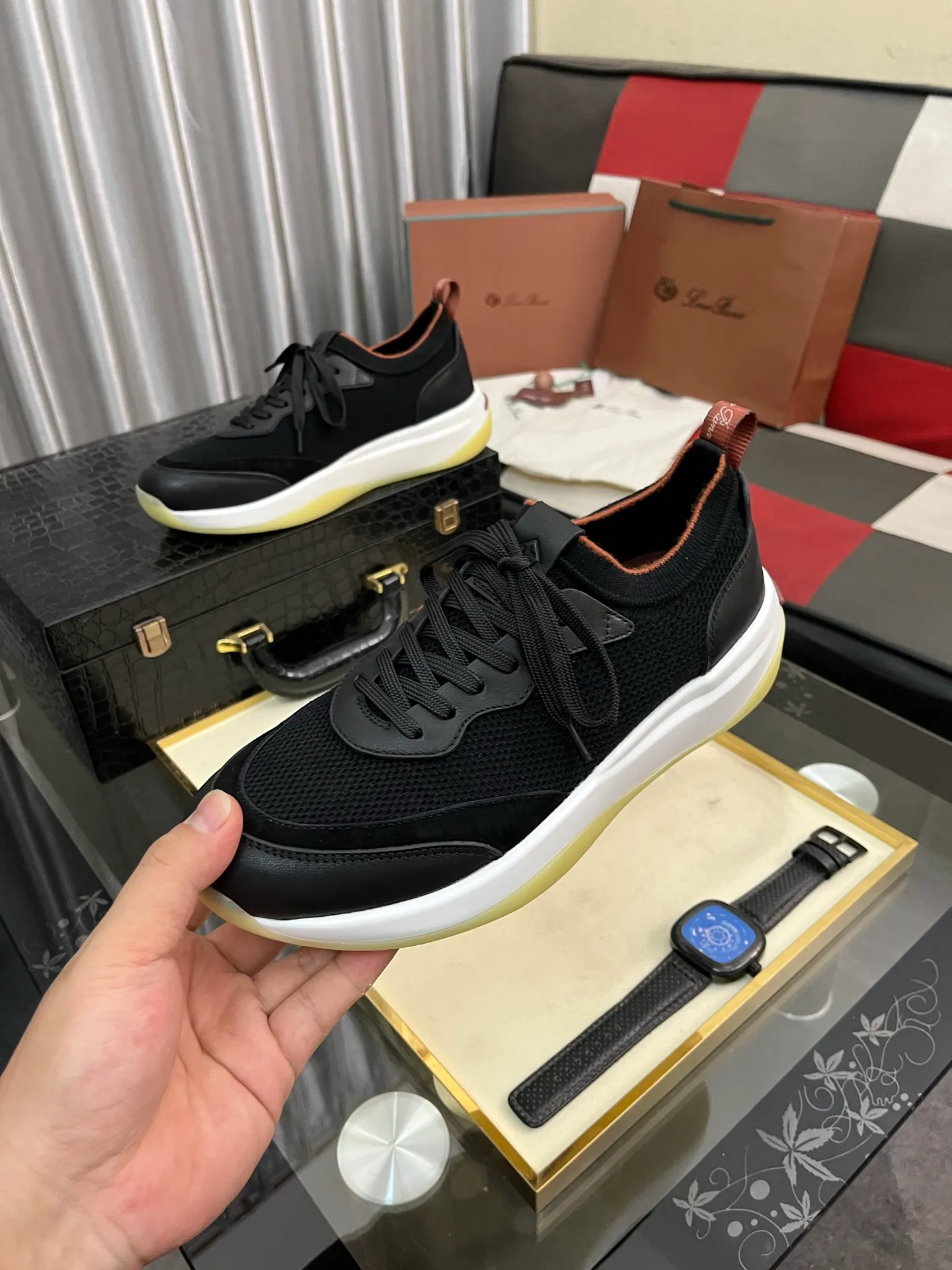 Men's men's shoes💰620⌚️⌚️Loro Piana - Loro Piana LP classic casual shoes, men's lace-up casual shoes and sneakers, high-quality lightweight and comfortable fabrics, suitable for outdoor leisure, the color is young and energetic, the upper is imported deerskin from Italy, it is great with sportswear or casual suits! Code number: 38-446️⃣Colors available